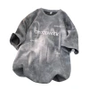 Summer trendy brand American heavy-duty pure cotton short-sleeved T-shirt for men, loose large-sized half-sleeved washed distressed T-shirt base layer Item Picture